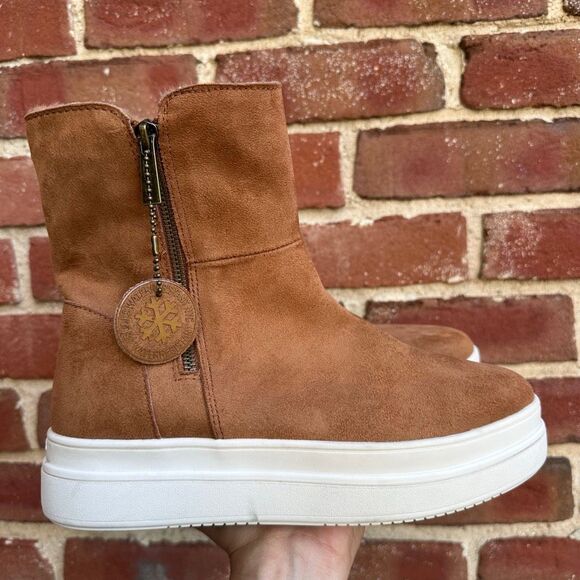 J/SLIDES $169 Tristan Tan Suede Sneaker Boots womens 9.5 NEW - Picture 3 of 11